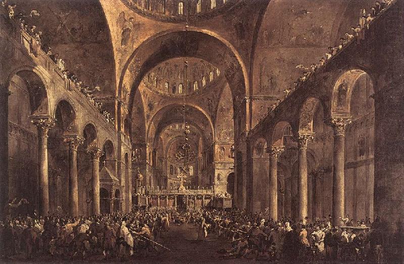 Doge Alvise IV Mocenigo Appears to the People in St Mark s Basilica in 1763, GUARDI, Francesco